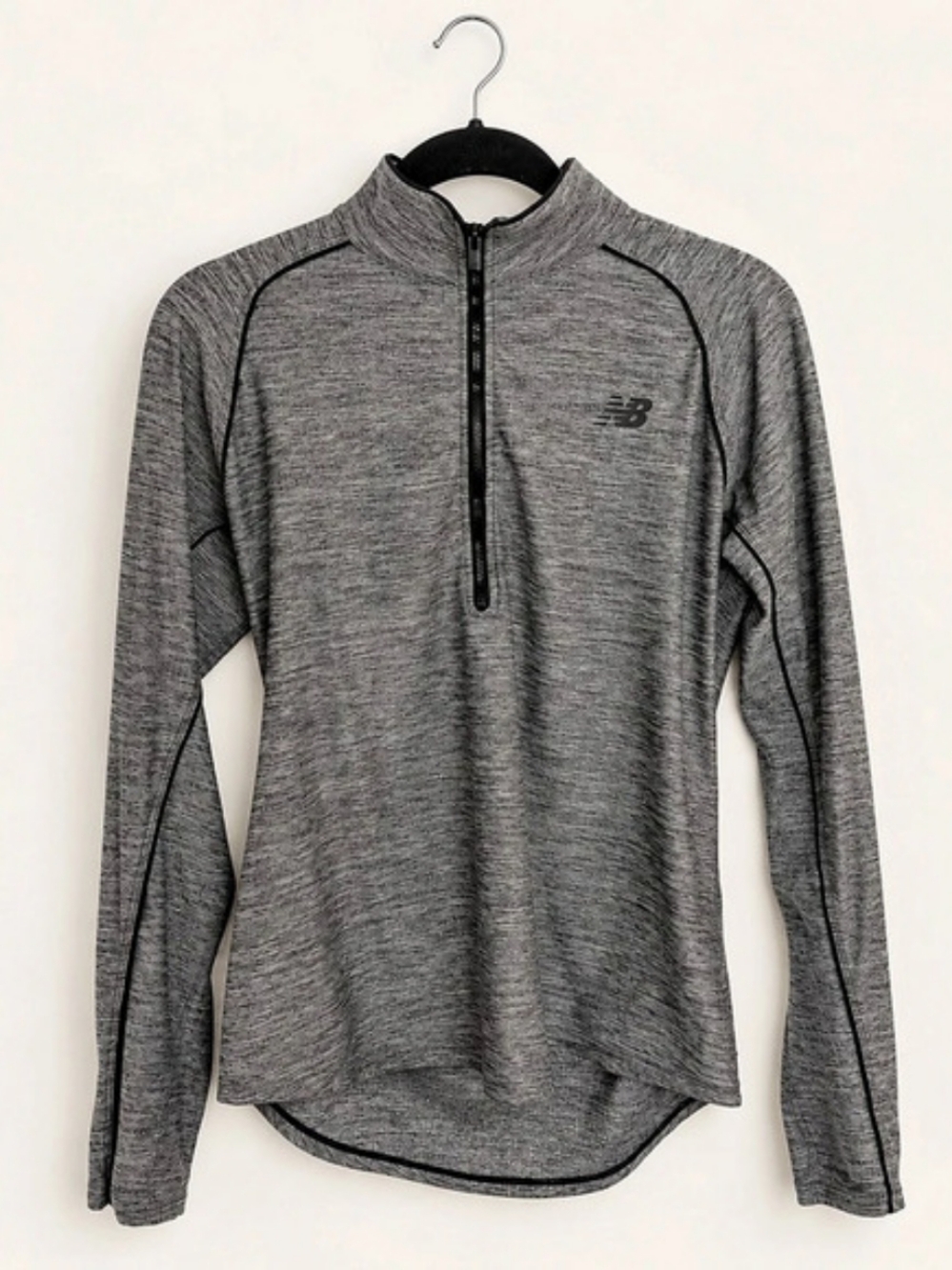 New Balance Sport Essentials Space Dye 1/4 Zip Gray Medium Long Sleeve T-shirt
